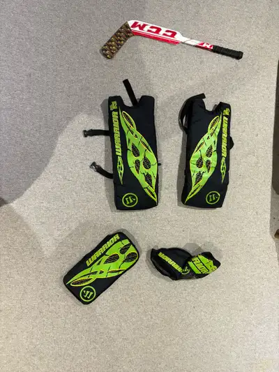Mini Goalie Set - CCM Stick + Warrior Pads, Blocker & Catcher, View more