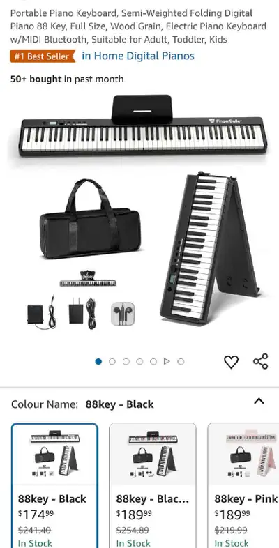 Brand new in box. Full Size 88 Keys, Wood Grain, Electric Piano Keyboard w/MIDI Bluetooth, and built...