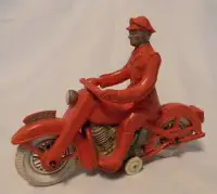 ANTIQUE HARLEY V-TWIN GRAVITY TOY MOTORCYCLE POLICEMAN # 258 BY