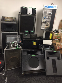 Miscellaneous PA speakers, mixers and monitors