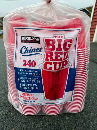 Package of Red Solo Cups with hole in bottoms to provide drainage for plants. Ideal for starting see...