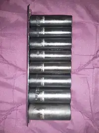 Impact socket 3/8 inch, 8 pieces.