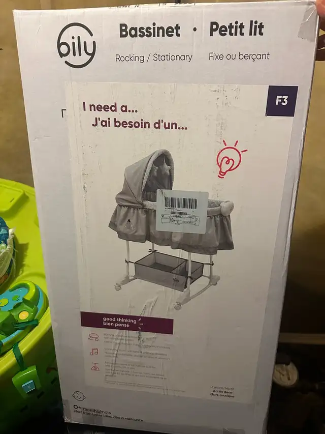 Baby Bassinet  – Rocking + Stationary – With Box in Cribs in Ottawa - Image 3