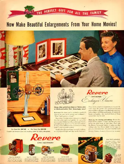 1950 full-page magazine ad for Revere Photo Enlarger (10 ¼ x 14 ) Title - “Now make beautiful enlarg...