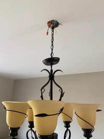 Bronzed Chandelier with LED bulbs, View more