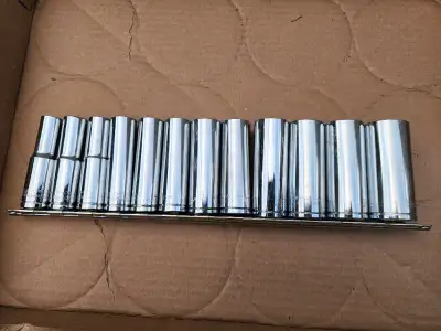 PM Popular Mechanics 12 Pc 6 Point 1/2" Drive Deep Socket Set, View more