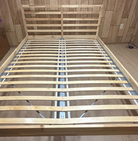 Newly queen size bed frame with slats: dropoff/mattress extra $