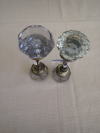 Glass and Brass Door knobs   8 and 1  6 points, View more