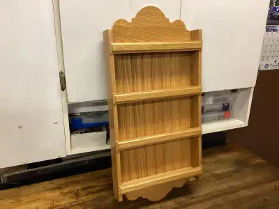 HANDMADE SOLID OAK SMALL WALL DISPLAY SHELF, View more
