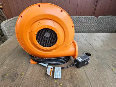 Air blower for bouncy castle. In good working order. 3 years old. Used about 5 times a summer.