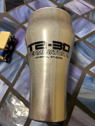 Unique T2-3D Terminator 2 universal studios mug / bottle / glass 6 inches tall Check pictures to see...