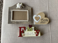 Wood frame and family wooden signs