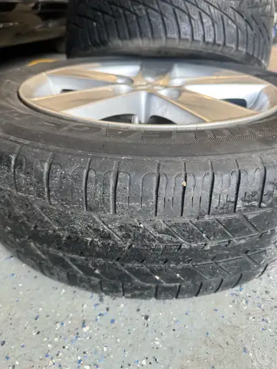Selling a full set of 4 winter tires mounted on rims. Size: 215/65R16 Tires are in good condition wi...