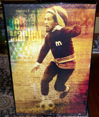 Rare Bob Marley Framed Full Sized Poster 2009 Soccer/Football