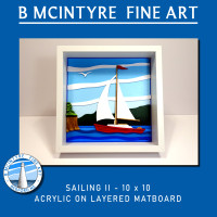 Original acrylic art - "Sailing II"