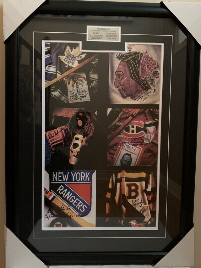 Hockey Hall of Fame Legends Framed Print Signed by 6 Players in Arts & Collectibles in Markham / York Region