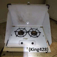 Outdoor Propane Gas Stove - 2-Burner,  For Pup-Up Camper