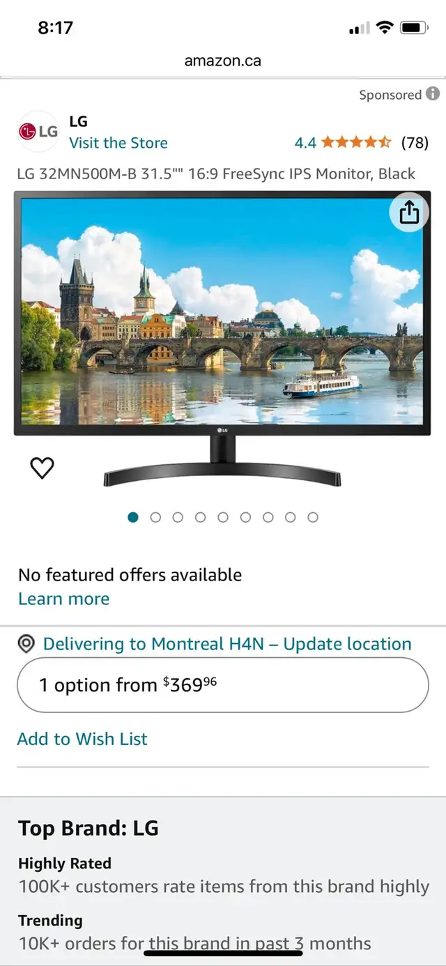LG 32MN500M-B 32" AMD FreeSync IPS Monitor 75Hz, Black in Monitors in City of Montréal - Image 9