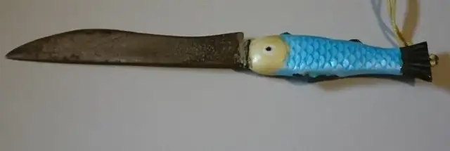 Antique Letter Opener/Knife with Enameled Cloisonne Fish Handle in Arts & Collectibles in Oshawa / Durham Region - Image 4