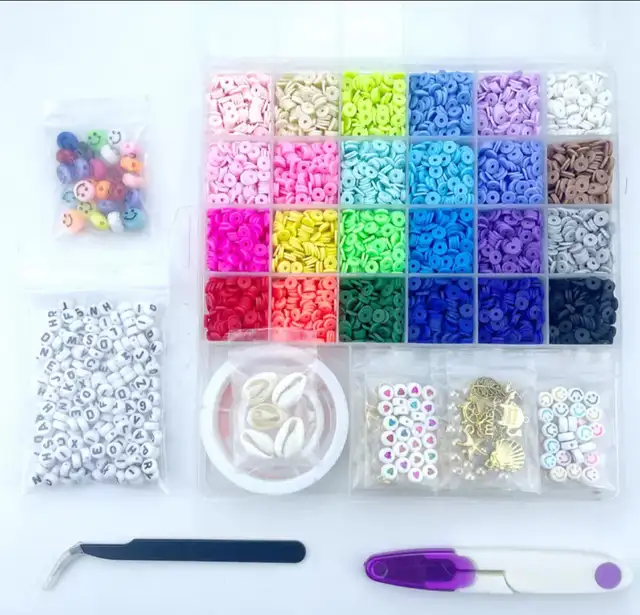 New 6000pcs Clay Beads Jewelry Making Kit For Adult, Kids 8+ in Hobbies & Crafts in Calgary - Image 2