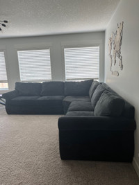 Large charcoal grey sectional sofa