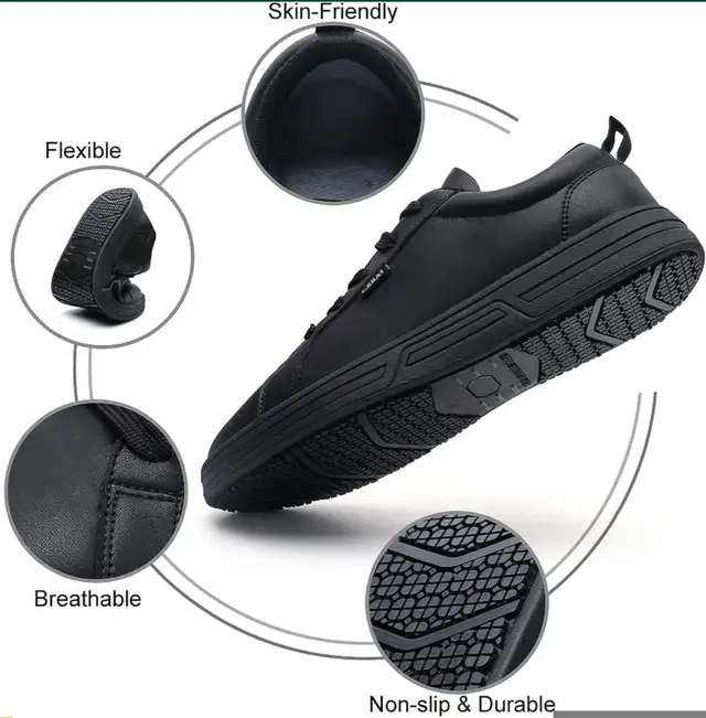 Non Slip Work Shoes LMQLZHYC - black, size 8 Men/9.5 women in Men's Shoes in City of Montréal - Image 6