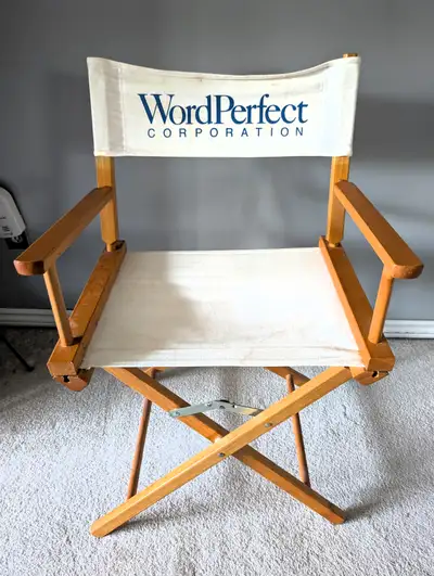 Vintage WordPerfect Corporation Foldable Directors Chair, View more