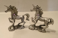 Pewter UNICORN Figurines Crystal Ball Mythical Fantasy Statue