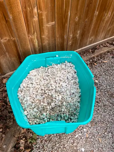 White decorative rocks.