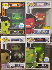 Marvel Hulk Funko Pops (Blacklight, Red Glow Chase, Mech Glow)