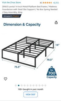 Bed frame metal king size brand new in box