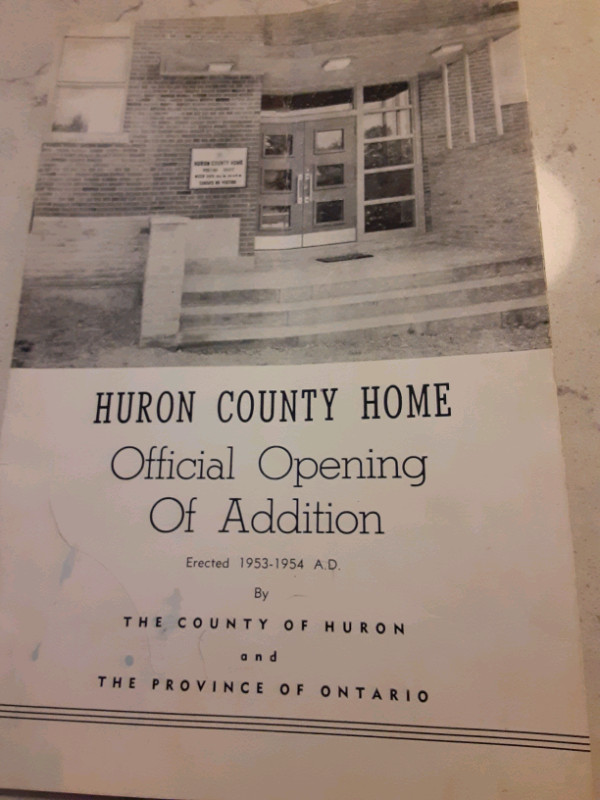 1954 program for Huron County Home Addiction centre in Other in Kitchener / Waterloo