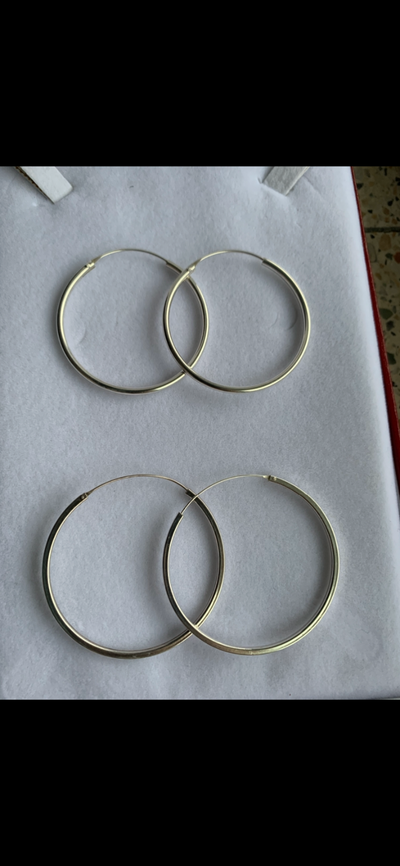 Sterling silver hoop earrings, View more