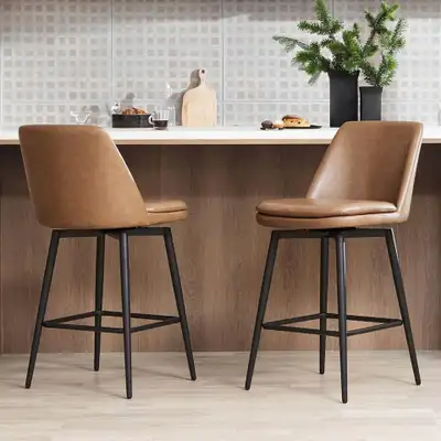 Brand New Wayfair Betzalel Swivel Stool (Set of 2), View more