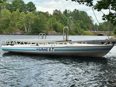 Mistral 4.7 with full rigging, mainsail and jib, trailer and dolly. Minor repairs & maintenance perf...