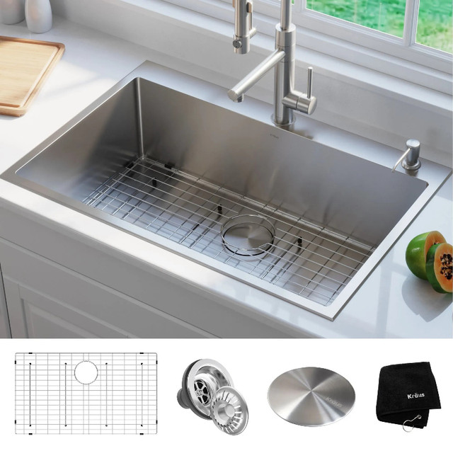 Premium 16 gauge stainless steel kitchen sink. in Plumbing, Sinks, Toilets & Showers in Oshawa / Durham Region - Image 2