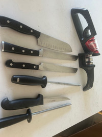Kitchen knives and sharpening tools