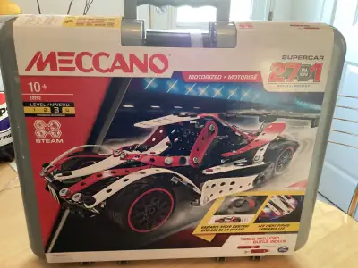 Rev up your imagination with the Meccano 25-in-1 Supercar Set! Ideal for the intermediate builder, h...