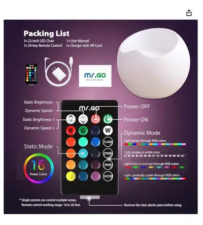 Glow chair glow cube and glow globe, View more