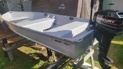 12 ft aluminum,recently painted and serviced outboard.Both in good shape and ready for the water. Ca...