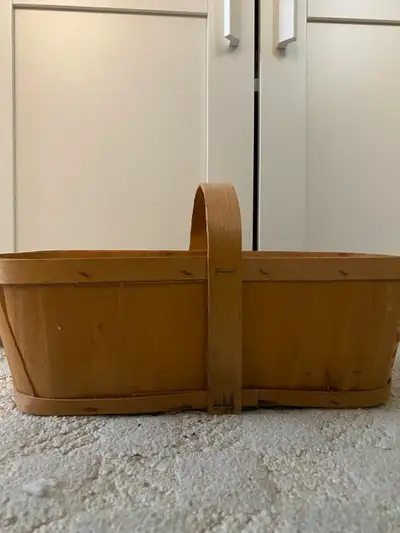 Vintage wooden fruit basket, View more