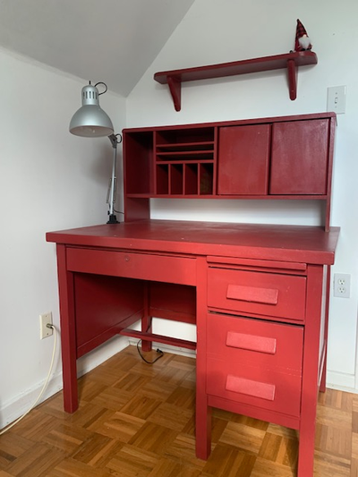 Wooden work desk with drawers 40$, View more