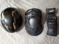 Bauer Pads And Cycling Helmet Lot