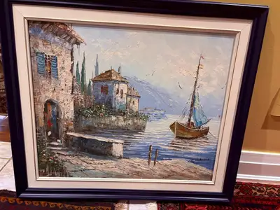Original oil painting with artist signature. Oil on canvas no print its an artist hand paint paintin...