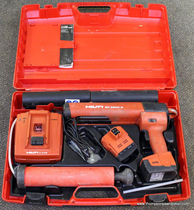 HILTI 14.4V EPOXY DISPENSER, 2-BATTERIES, CHARGER & CASEED3500A in Other in Hamilton - Image 3
