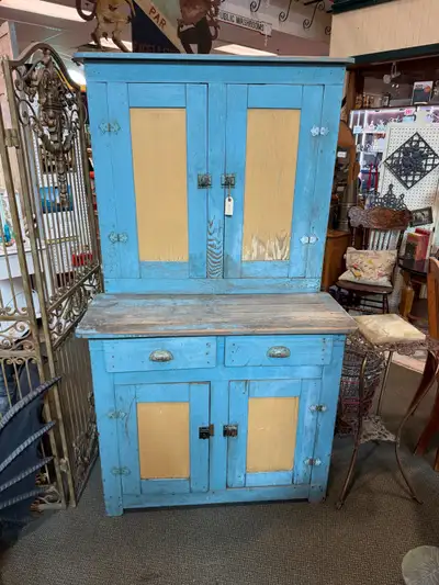 Rustic blue farmhouse country cabinet , View more