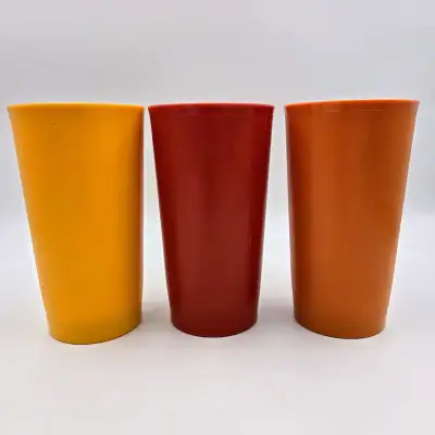 Vintage Tupperware Stackable Tumbler Cups Harvest Colors Lot Of, View more