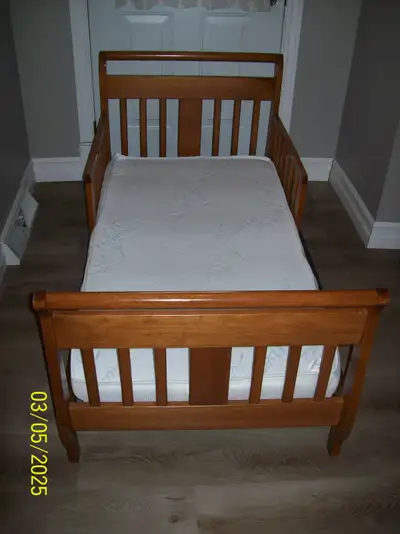 Toddler sleigh bed & mattress New Price $175.00, View more