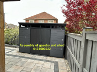 Assembly of gazebo and shed 