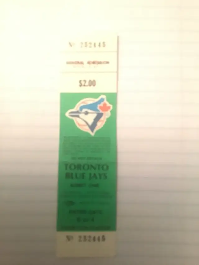 Toronto Bluejays Unused General Admission Ticket in Arts & Collectibles in Mississauga / Peel Region - Image 3